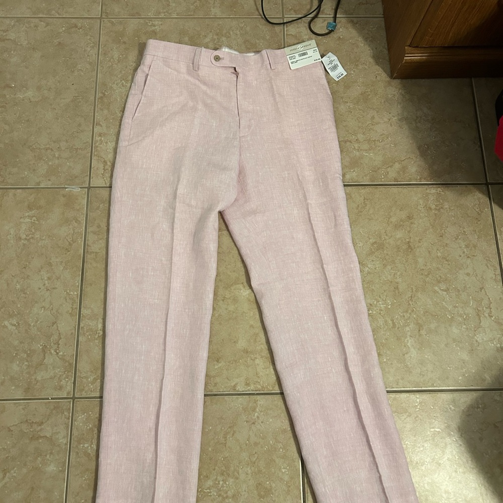 Joseph Abboud Soft Pink Linen Trousers